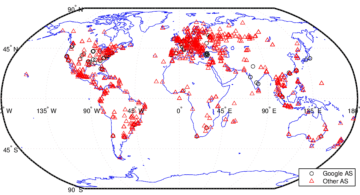 Data centers locations map